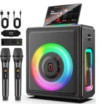 Karaoke Machine, Portable Bluetooth 5.3 Speaker With 2 Wireless Microphones MS75. Fixed Price $58.00.