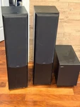 Jamo 406 Complete Stereo Speakers TOWERS+CENTER+2 Surround+sub Woofer. Fixed Price $1700.00.