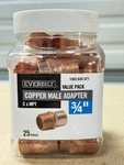 25 Pack Everbilt CP-604 3/4" Inch Cxm Mipt Male Copper Adapter Cup Mpt. Fixed Price $49.99.
