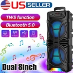 6800W Dual Inch Woofer Bluetooth Speaker System Portable Party Mic Fm Tws Usb. Fixed Price $43.47.