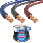 8AWG Speaker Wire 25FT Translucent Cca Copper Clad Aluminum Black/red/blue Pvc. Fixed Price $18.01.