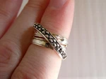 Michael Dawkins Sterling Silver Crossover Band Ring Dot Design 925 8.4G Size. Fixed Price $45.00.