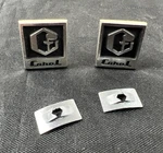 Vintage Coral BX-300 Speaker Part Set Pair Of Grill Emblem Logo Badges. Fixed Price $29.99.