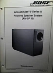 Bose AM-5P Iii Acoustimass Powered Speakers Service Manual Supplement Original. Fixed Price $24.99.