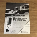 GRAM149 Magazine Advert 11X8 Kef Model 104AB Speakers. Fixed Price $12.17.