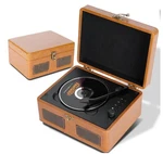 Retrobeat Time Vintage Portable Music Box Cd With Speakers, Bluetooth Brown. Fixed Price $49.99.