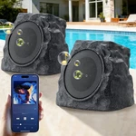 Uuffoo Rock Speakers Model HMSRO941GSKT 2 Pack Solar Usb Waterproof. Fixed Price $209.99.