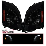 Black Smoke Projector Headlights Fits 2008-2014 Cadillac Cts Led Strip Lamps L+r. Fixed Price $245.49.