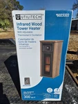 Utilitech Infrared Wood Tower Space Heater With Thermostat, Oscillation & Remote. Fixed Price $104.99.