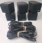 3 Bose Acoustimass Redline Double Cube Speakers W/ Cables- Black Tested. Fixed Price $49.95.