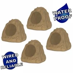 Theater Solutions Brown Outdoor Rock 4 Speaker Set With 6.5" Woofers For Yard. Fixed Price $199.99.