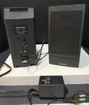 Vintage 1990 Radio Shack AMX-15 Amplified Stereo Speaker Set Retro Watts. Fixed Price $20.00.