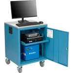 Industrial Mobile Powered Audio Visual Cart W/ Lockable Cabinet 480WH Battery. Fixed Price $1446.48.