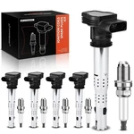 A-premium 5-PACK Ignition Coils & Iridium Spark Plugs For Audi Vw 2.0L 2.5L. Fixed Price $81.99.