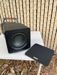 Polkaudio PSW111 Powered Subwoofer Black 110V - Tested, Not Fully. Fixed Price $40.00.