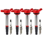 Pindex 4 Pack Ignition Coils And Double Iridium Spark Plug UF596 UF619 P.... Fixed Price $93.48.