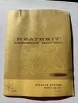 Heathkit Assembly Manual Model AS-101 Speaker System Original Owners. Fixed Price $79.99.