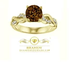 Brandy Diamondorables Chocolate Brown 18K Yg Silver Infinity Solitaire Ring 3.5C. Fixed Price $159.99.
