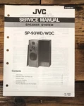 Jvc SP-93 Wdc Speaker Service Manual *original*. Fixed Price $9.97.