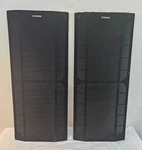 Pair Fisher STV-9438 Speaker Grills 13" X 30" W Badges & Good Pegs. Fixed Price $56.21.