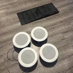 4 Amk 6.5 Inch Amplified Ceiling Speakers Flush Mount QSA615-CFM-2. Fixed Price $250.00.