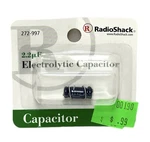 Authentic Radioshack Electrolytic Capacitor 2.2UF 2720997. Fixed Price $16.99.