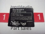 Technics Speaker Model SB-2840 Rear Cabinet Badge. Parting Out. Fixed Price $8.99.