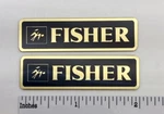 Fisher Speaker Badges Custom Made Aluminum Gold Pair. Fixed Price $9.95.