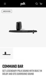 Polk Audio Command Sound Bar With Hands-free Amazon Alexa Voice Control Built-in. Fixed Price $174.99.