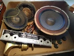 Very Rare Mid Century Modern University TMS-2 Console Stereo Speakers All Guts. Fixed Price $199.00.