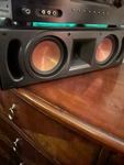 Klipsch RF-52 11 Black Center And RF-82 Left Right Speakers. Fixed Price $720.00.
