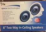 Speco SP-8ECS 8" 2-WAY In-ceiling Speakers -white Ohm Impedance. Fixed Price $75.00.