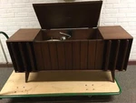 Vintage Zenith Stereophonic Console- Mid Century Modern Louvered Speakers. Fixed Price $1200.00.