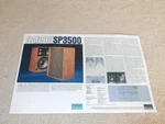 Sansui SP-3500 Speaker Brochure, 2 Pg, 1975, Articles, Specs, Info. Fixed Price $9.99.