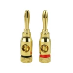 Construct Pro Open Screw Banana Plugs For Speaker Cables (pair: 1 Red, Black). Fixed Price $8.99.