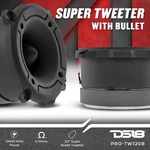 DS18 PRO-TW120 Super Bullet Tweeters 200W Rms 4 Ohm Aluminum Pair, Bright Sound. Fixed Price $47.81.