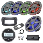 Jbl Marine Gauge Bt Radio W/spa Bezel, 4X 8" Led Gray Speaker,sub, Amp,kit, Ant. Fixed Price $793.99.