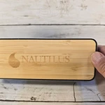 Nautilus Bluetooth Speaker Bamboo Wood Front Grey Fabric Portable Wireless Usb-c. Fixed Price $35.00.