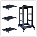 15U Post Open Frame 19'' Server/audio Steel Rack Deep From 16"-24" 3 Shelves. Fixed Price $310.79.