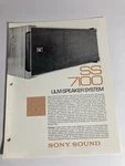 Sony SS7100 Ulm Speaker System Specifications Sheet Vintage 2 Available. Fixed Price $22.00.