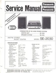 Panasonic Service Manual For SE-2030 Supplementary. Fixed Price $22.99.