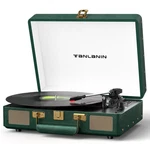 Tanlanin Vintage 3-SPEED Bluetooth Record Player Portable Suitcase Turntable. Fixed Price $96.51.