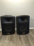 2X Harbinger APS15 Speakers With Tripod On-stage Stands (tested). Fixed Price $180.00.